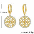 Gold Tone Openwork Filigree Disc Drop Earrings Jewelry view 5