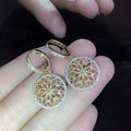 Gold Tone Openwork Filigree Disc Drop Earrings Jewelry view 2