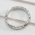 Engraved Floral Scroll Wide Band Ring In Gold And Silver Tones view 3