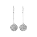 Gold and Silver Long Bar Tangled Wire Ball Hook Earrings view 6