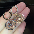 Gold Tone Openwork Filigree Disc Drop Earrings Jewelry view 3