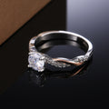 Clear Round Stone Twisted Two Tone Ring Jewelry Accessory view 4