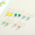 Gold Tone Capped Round Druzy Long Hook Earrings in Five Colors view 5