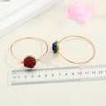 Gold Tone Round Druzy Open Cuff Bracelets in Four Colors view 5