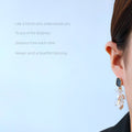 Gold Tone Cluster Drop Earrings Blue Opal and Pearl view 3