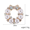 Pearl Circle Bow Brooch With Iridescent Crystal Accents view 5