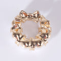 Pearl Circle Bow Brooch With Iridescent Crystal Accents view 3