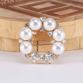 Pearl Circle Bow Brooch With Iridescent Crystal Accents view 6