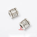 Floral And Leaf Large Hole Silver Tone Metal Beads view 9
