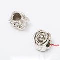 Floral And Leaf Large Hole Silver Tone Metal Beads view 8
