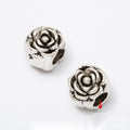 Floral And Leaf Large Hole Silver Tone Metal Beads view 7