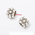 Floral And Leaf Large Hole Silver Tone Metal Beads view 12