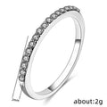 Slim Half-Eternity Clear Stone Band In Three Metal Tones view 5
