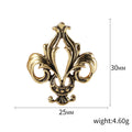 Openwork Fleur De Lis Brooch in Gold and Silver Tones view 5