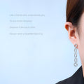Geometric Pavé Circle Square Link Long Drop Earrings view 4