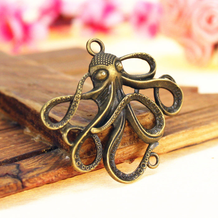 47x43mm Vintage Octopus Squid Alloy Connector Charm