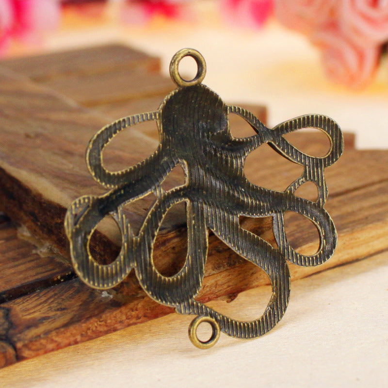 47x43mm Vintage Octopus Squid Alloy Connector Charm