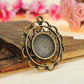 18mm Geometric Lace Bezel Setting Pendant Base