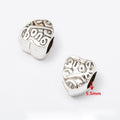 Heart Theme Large Hole Silver Tone Metal Beads Craft Beads view 7