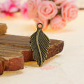 Double-Sided Leaf Alloy Charm Pendant 31x15mm