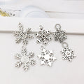 Metallic Snowflake Metal Charms for Jewelry and Craft Projects view 4