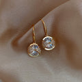 Round Crystal Drop Earrings with Sparkling Stone Details view 4