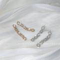 Geometric Pavé Circle Square Link Long Drop Earrings view 1