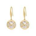 Round Crystal Drop Earrings with Sparkling Stone Details view 5