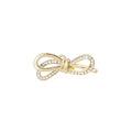 Gold Silver Crystal Outline Bow Pin Brooches Two Tones view 5