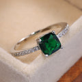 Square Solitaire Pave Ring In Five Blue, Green, And Iridescent Colors view 6