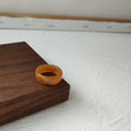 Chunky Round Band Rings In Cream White And Amber Brown view 7
