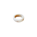 Chunky Round Band Rings In Cream White And Amber Brown view 5