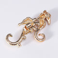 Enamel Seahorse Pair Brooch With Two Curved Seahorses With Crystal-Lined Enamel Bodies view 3
