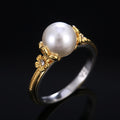 White Pearl and Clear Stone Open Ring Jewelry Accessory view 1