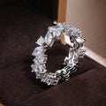 Alternating Pear And Round Clear Stone Eternity Band Ring view 3