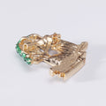 Green Enamel Tree And Park Bench Architectural Brooch view 3