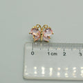 Gold Tone Small Faceted Butterfly Crystal Stud Earrings in Two Colors view 5