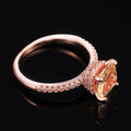 Square Center Stone Pavé Band Ring In Two Metal Tones view 2