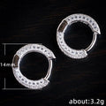 Wide Pavé Huggie Hoop Earrings in Three Metal Tones view 5