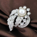 Silver Tone Flower Metal Brooch Pin 2.5 x 3.5 cm for Jackets and Lapels view 5