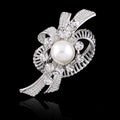 Black Silver Tone Flower Pearl Look Nine Designs Metal Brooch Pin view 5