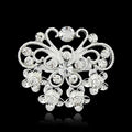 Silver Tone Butterfly Crystal Metal Brooch Pin 3.1 x 3.4 cm view 5