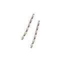Silver Baguette CZ Vertical Bar Stud Earrings Line Drop view 5