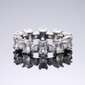 Alternating Square Crystal Eternity Band Ring in Two Colors view 6