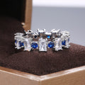 Alternating Square Crystal Eternity Band Ring in Two Colors view 3