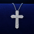 Clear Pavé Crystal Cross Pendant in Silver Tone Metal view 3