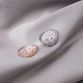 Shell Look Flower Leaf Crystal Look Adjustable Open Rings view 1