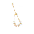 Silver Adjustable Flower Star CZ Pull Chain Band Ring view 5