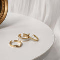 Gold-Tone Open Wave White Enamel And Chain Band Rings view 3