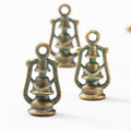 Dimensional Kerosene Lantern Metal Charms in Three Finishes view 7